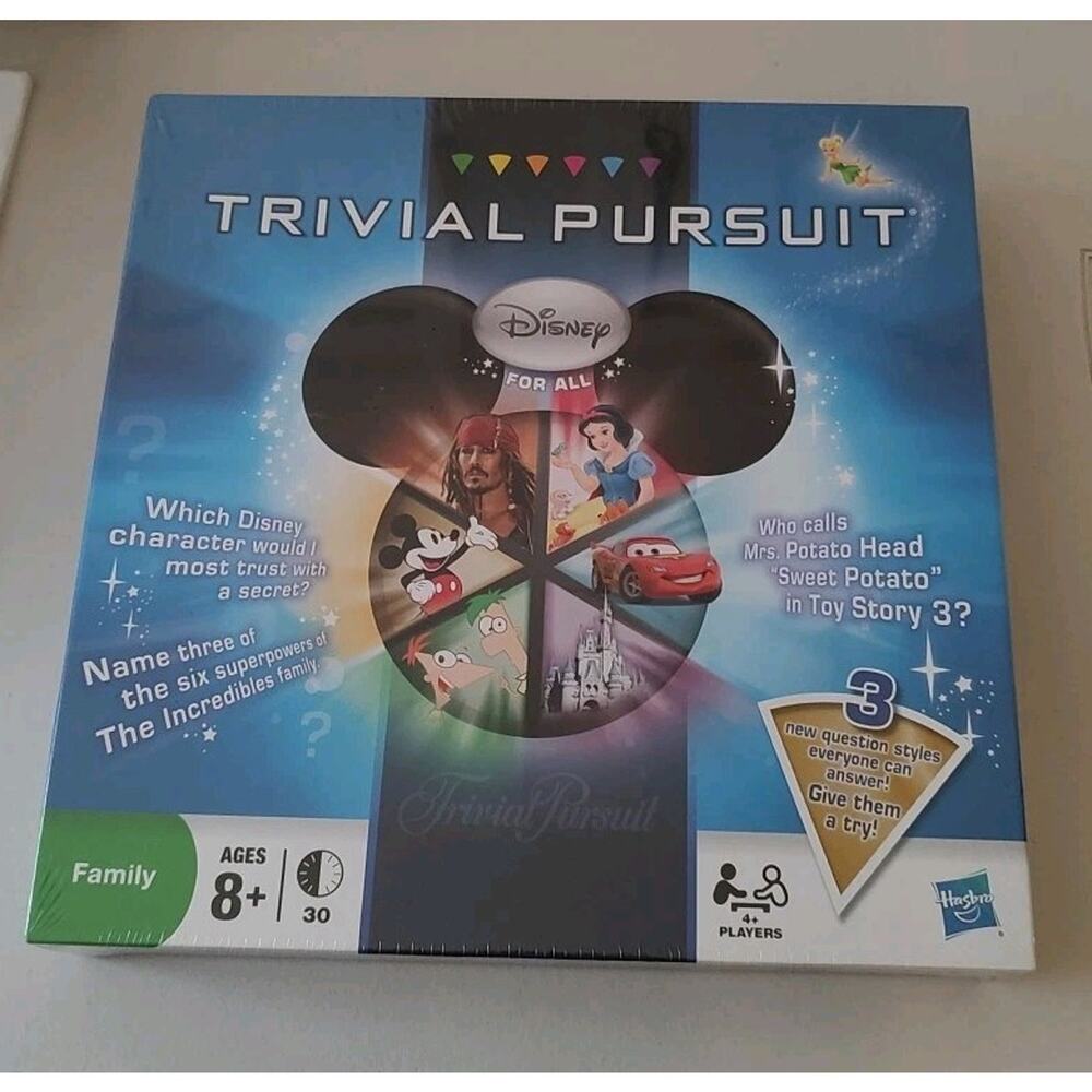 New - Trivial Pursuit Disney For All Board Game 2010 Hasbro Family Party Game